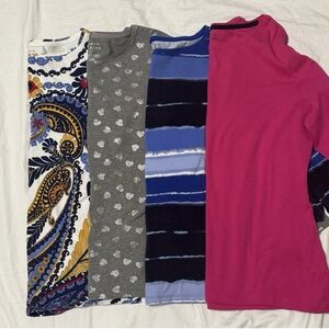 Lot of four Talbots the Talbots tee long sleeve & 3/4 sleeve blouses